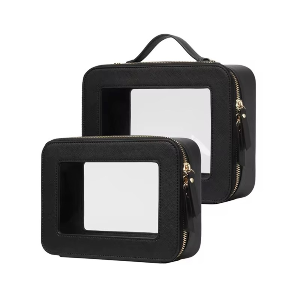 Black Travel Makeup Bag Set